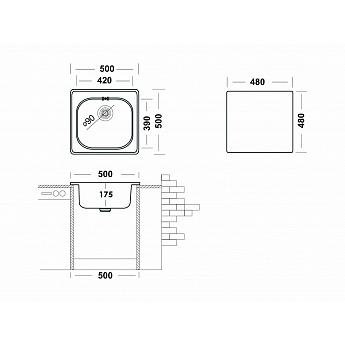 картинка Кухонная мойка Ukinox СПЕКТР SPM500.500 